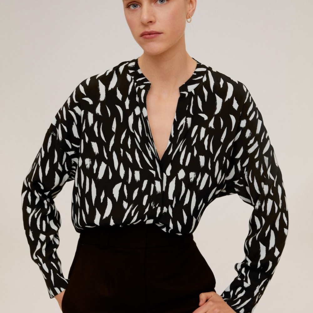 Mango Flowy Print Blouse NWT